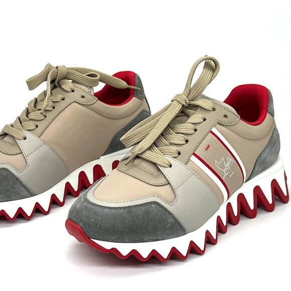 Christian Louboutin NASTROSHARK DONNA Leather Suede Nylon Sneakers Shoes - Picture 12 of 15